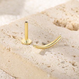 CANNER Fashion Simple S925 Argent Sterling Design Courbe Exquis Lisse 0.9g Clou de piercing à dos plat en fil de zircon rhodié - Product Image 5