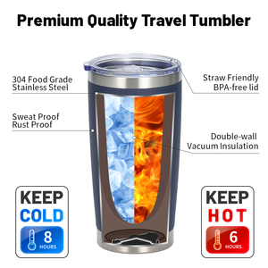 <span class=keywords><strong>Tumbler</strong></span> Personalizzato da 20oz in Acciaio Inox, Tazza da Viaggio Sottovuoto con Manico, Design Carino, Coperchio e Cannuccia, Bottiglia d'Acqua - Product Image 4