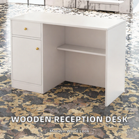 Comptoir de réception moderne en bois convertible avec tiroirs, certifié E1, idéal pour les hôtels