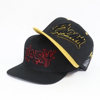 Casquette Snapback Sportive Bicolore Personnalisée avec Logo Brodé 3D et Impression Numérique, Classique Noire pour Hommes, Style Hip Hop, 6 Panneaux