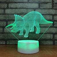 Crack Base Night Colorful Touch Lámpara de noche Creative Individual Dinosaur Led Usb 3D Lámparas