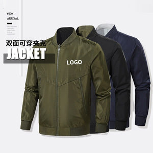 Reversible Men's Jacket Autumn Winter Windproof Flight Coat Custom Logo Daily Wear - Product Image 1