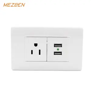 USA 220V 1Gang 1way or 2way 16A multi power electrical wall sockets wall universal with double USB port