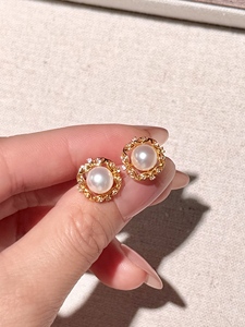 UM Jewelry 925 Sliver Moonlit Treasure Freshwater Pearl and Zircon Earrings For Unisex Anniversary Daily Gift - Product Image 2