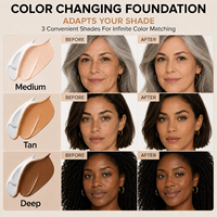 Foundation Cair Matte Tahan Air Tahan Lama SPF15, Private Label, Full Coverage 4 in 1, Dapat Menyesuaikan Warna Kulit