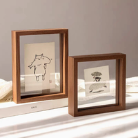 Cadre photo A4 double face en bois, 6 pouces, moderne, transparent, pour calligraphie et peinture DIY, idéal pour l'affichage d'images