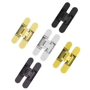 3D Adjustable Hidden Door Hinge 180 Degree Opening For Easy Install Adjust Concealed 80kg Heavy Duty Wooden Flush Zinc Alloy