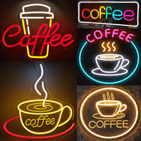 Enseigne néon LED personnalisée pour café, décoration murale, commerce, bar, en acrylique 3D haute luminosité, 1 pièce MOQ, direct usine