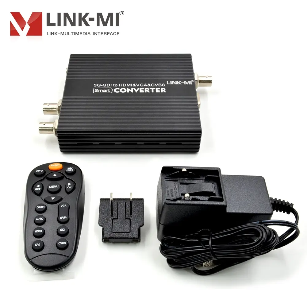 LINK-MI SD/HD/3G SDI ל HDMI/VGA/AV קואקסיאלי כבל ממיר 1080p לבחירה חכם הסתגלות של PAL/NTSC
