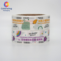Etiquetas Adhesivas Duraderas para Rollos de Dulces, Serie Multi-Sabor, para Empaquetado de Piruletas y Malvaviscos, Juego Personalizado para Etiquetado de Pequeñas Empresas