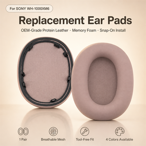 Almohadillas de repuesto a granel para auriculares Sony WH-1000XM6, almohadillas de cuero proteico, cojines de repuesto para auriculares, disponibles en stock. - Product Image 1