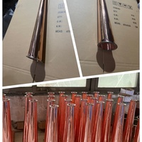 Tube conique en cuivre pur rouge poli sur mesure, avec raccord sanitaire Tri-Clamp, pour pièces de chaudière de distillerie