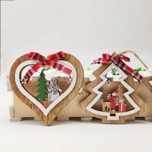 Adorno navideño de madera con forma de arco, decoración colgante para el hogar, estilo rústico, diseño de Feliz Navidad - Product Image 3