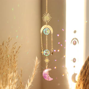 Atrapasol de Cristal con Forma de Luna, Adorno Colgante de Cristal Natural con Forma de Estrella y Luna para Decoración <span class=keywords><strong>del</strong></span> Hogar, Ventana, Manualidades de Cristal - Product Image 3