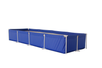 Grande piscine rectangulaire pliante pour la famille, baignoire à cadre en plastique de couleur bleue ou personnalisée de 0.60mm