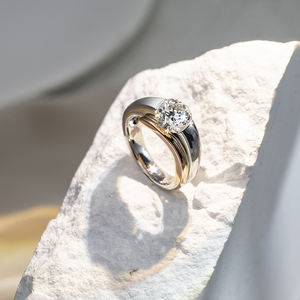 แหวนหมั้นเพชรเม็ดกลมหลากสีเพาะเลี้ยงในห้องปฏิบัติการ Messi Jewelry รุ่น MSR-1676 ทอง 18K - Product Image 4