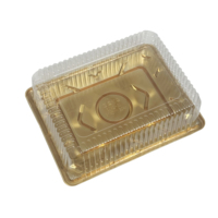 Boîte à gâteau de mariage de luxe dorée, en PET de qualité alimentaire, avec dôme transparent durable, boîte à gâteau rectangulaire en plastique de 13 pouces, grandes boîtes à gâteaux en gros