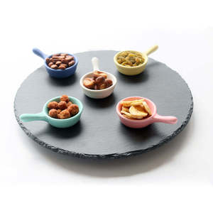 Materiales naturales saludables, bistec negro hecho a mano, borde cortado, pizarra, restaurante, clasificación, <span class=keywords><strong>Sushi</strong></span>, pizarra, plato de cena, manteles individuales - Product Image 2