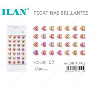 Adesivo con strass a forma di cuore rosso 14 mm M21722 M278778 Confezione da 2 - Product Image 1