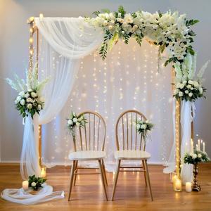Decorazione per Sfondo Nuziale in Garza Bianca per Esterni, Allestimento per Feste e Matrimoni, Modello Nuvola per Arco Nuziale - Product Image 2