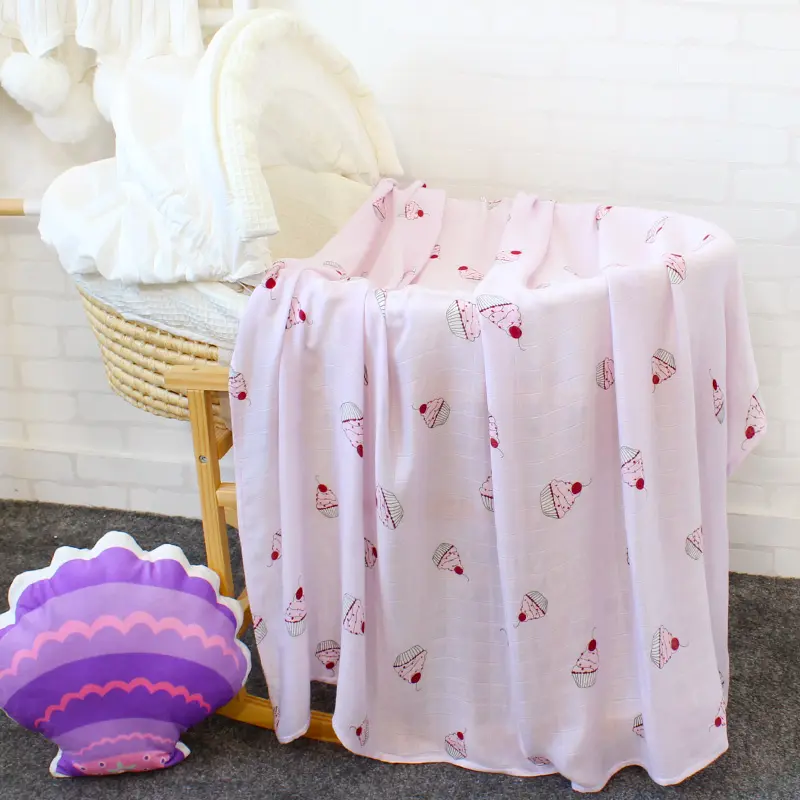 100% бамбуковый дизайн торта одеяло для новорожденных младенцев муслиновые пеленки для младенцев