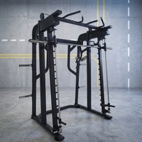 Dinuo Machine Smith Réglable, 45 Poteaux Verticaux, Rails Triples 90/70/50, Roulements Silencieux, Barres à Gravité Zéro, pour Squats et Entraînement à Domicile