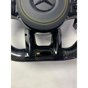 Compatible avec Mercedes-Benz W205/W213/W222/W463/W223 C63/E63/G63 A45/C43 <span class=keywords><strong>AMG</strong></span> <span class=keywords><strong>Volant</strong></span> <span class=keywords><strong>AMG</strong></span> en cuir véritable en fibre de carbone de haute qualité - Product Image 3