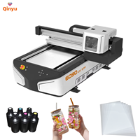 Imprimante à plat UV automatique Qinyu 6090 avec tête d'impression XP600, encre UV pour étiquettes, largeur d'impression 60 cm * 90 cm