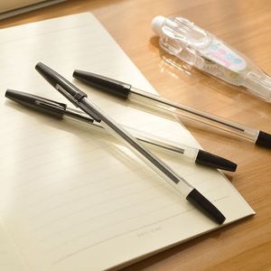 Promotion Transparent Rod Black Blue Plastic Ballpoint <b>Pen</b> With Customized Logo for Office Signature - Product Image 6