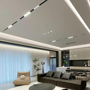 Rail lumineux <span class=keywords><strong>LED</strong></span> magnétique 12W 18W 24W, installation encastrée dissimulée, sans éclairage principal, utilisation en bureau, construction en aluminium, indice de protection IP44 - Product Image 3