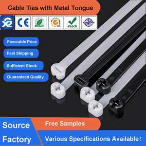علاقات سحاب نايلون بحرية مع إدراج فولاذ مقاوم للصدأ من خلال لسان معدني للسفن - Product Image 2