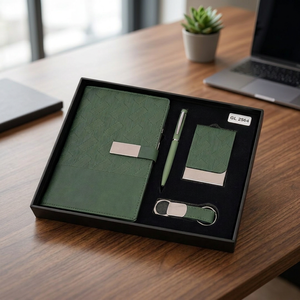 Modern Four-in-One Corporate <b>Gift</b> Combo A5 Notebook Magnetic Metal Pen Card Holder Leatherette Keychain Business <b>Office</b> Use - Product Image 3