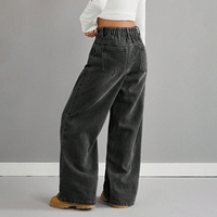 Bol Paça Kedi Bıyığı Desenli Kot Pantolon Genç Kızlar İçin Koyu Vintage Yıkama Bol Kesim Çok Yönlü Günlük Her Mevsim Denim Pantolon Özel Tasarım