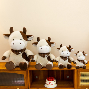 Nouvel Arrivage Peluche Vache Mignonne et Moelleuse, Modè<span class=keywords><strong>le</strong></span> Écharpe, Jouet en Peluche Adorable Vache de Dessin Animé, Coussin à Câliner pour Enfants - Product Image 4