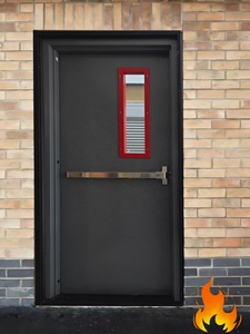Puertas de Acero Contra Incendios Modernas a Precio de Fábrica, Puertas Comerciales de Hoja Simple <span class=keywords><strong>para</strong></span> Hoteles, Interiores/Exteriores, con Marco y Superficie Acabada, <span class=keywords><strong>para</strong></span> Supermercados - Product Image 2