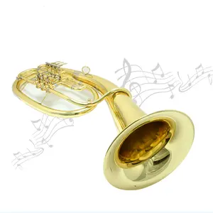 piston valve rotary gold color horn baritone,french horn,trumpet