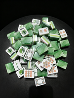 Tuiles de Mahjong Américain en Acrylique de Haute Qualité, Design Bicolore, 160 Pièces, 4 Couches, Émeraude, Écologiques
