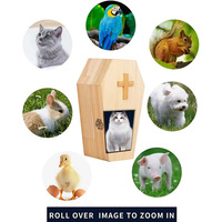 Urna de Madera Personalizada al por Mayor para Mascotas, Urna Moderna de MDF para Perros y Gatos, Ataúd de Cremación para Mascotas Hecho a Mano con Patrones, Artículos Funerarios Conmemorativos