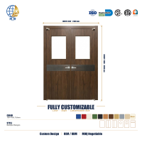 Porte commerciale contemporaine coupe-feu en acier avec finition de surface pour magasin de détail de luxe, fabrication sur mesure robuste