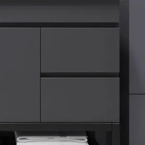 Mobile da Bagno Personalizzato in PVC con Cassetti Multipli, Grigio, Resistente e Impermeabile, con Lavabo in Ceramica - Product Image 6