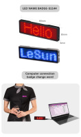 Multi-idioma recarga reutilizable programable Led nombre insignia Led pantalla Led etiqueta