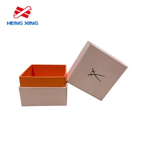 HENGXING Kotak Hadiah Kemasan Kertas Kustom dengan Logo Mewah Dua Bagian Atas dan Dasar Kotak Berengsel Kaku dengan Tutup untuk Permata