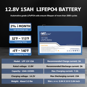 แบตเตอรี่ GSP 12V 15Ah Lifepo4 แบตเตอรี่ 2000 รอบการใช้งาน สำหรับรถยนต์เด็ก รถเข็นผู้ป่วย อุปกรณ์การแพทย์ ระบบกักเก็บพลังงานแสงอาทิตย์ สกู๊ตเตอร์ไฟฟ้า ระบบสำรองไฟ (UPS) - Product Image 4