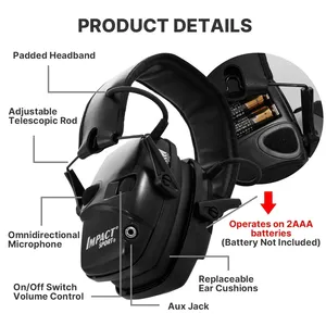 Amortiguador electrónico Deportes <span class=keywords><strong>Tiro</strong></span> Orejera Deportes <span class=keywords><strong>Tiro</strong></span> Impacto Al Aire Libre Anti-Ruido Auriculares <span class=keywords><strong>para</strong></span> HL Impact Sports - Product Image 4