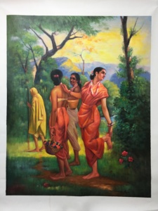 Shakuntala nhìn lại cái nhìn thoáng qua dushyanta đóng khung Chất lượng cao thủ công sơn dầu nổi tiếng sinh sản bởi RaJa ravi varma - Product Image 2