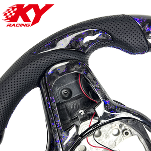 Accesorios interiores para automóviles, volante de carreras de fibra de carbono forjada con LED y cuero para BMW G20 G21 G28 G30 G80 G82 M2 M3 M4 - Product Image 2