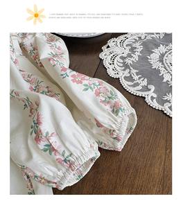 Gaun Anak Perempuan Gaya Musim Gugur 2025, Rok Motif Prancis, Gaun Manis Bermotif Bunga, Lengan Panjang Katun, Gaun Smocking - Product Image 5