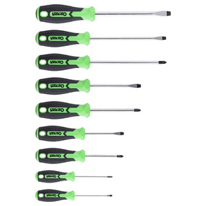 Wizmax 9 Pc <b>Screwdriver</b> Set Chrome Vanadium Steel Magnetic Tip Household Repair Tools Cross Phillips Bit Standard Handle - Product Image 2