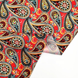 Vải lót áo khoác chất liệu polyester satin mềm, in kỹ thuật số họa tiết Paisley màu đỏ, mã YH8-4043 - Product Image 4