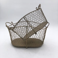 Panier de rangement vintage en métal rustique avec revêtement poudré, support pour plantes de jardin, porte-pot, organisateur de fruits pour cuisine et salle de bain